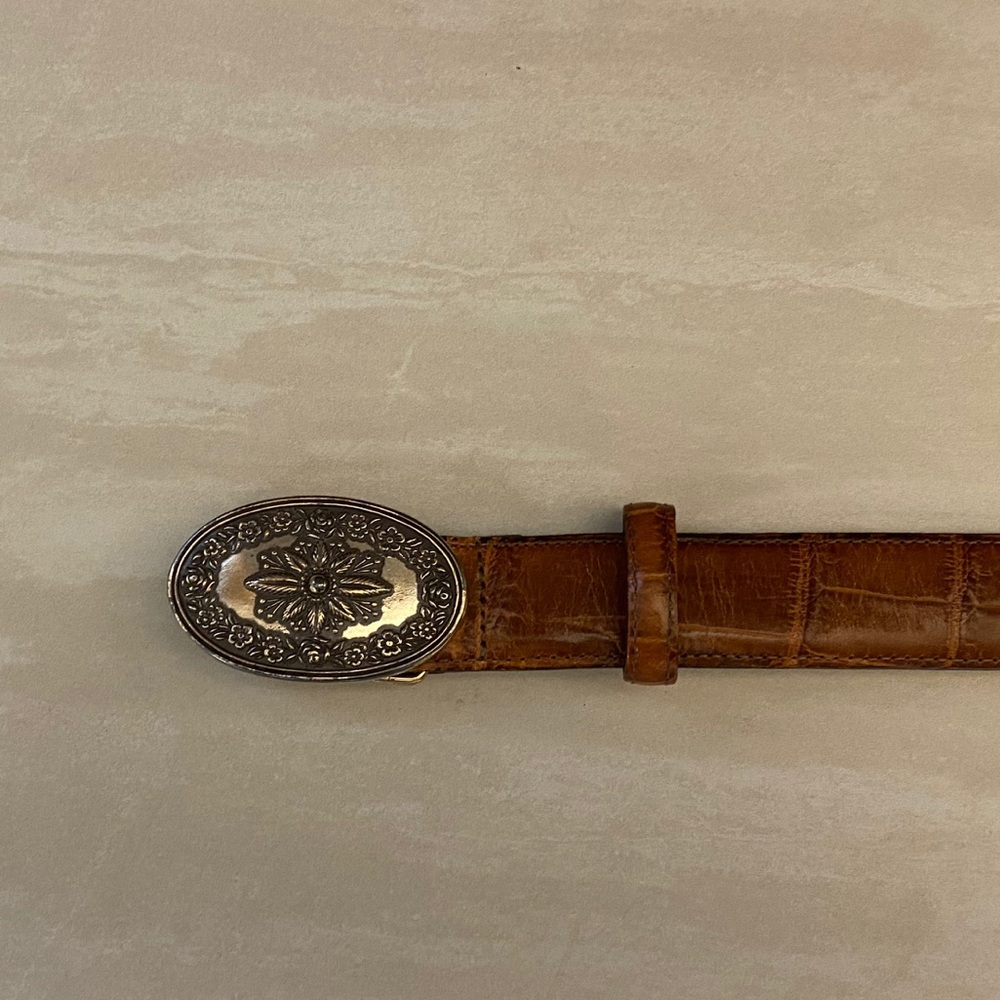 Brighton Brown Leather Belt with Decorative Buckle